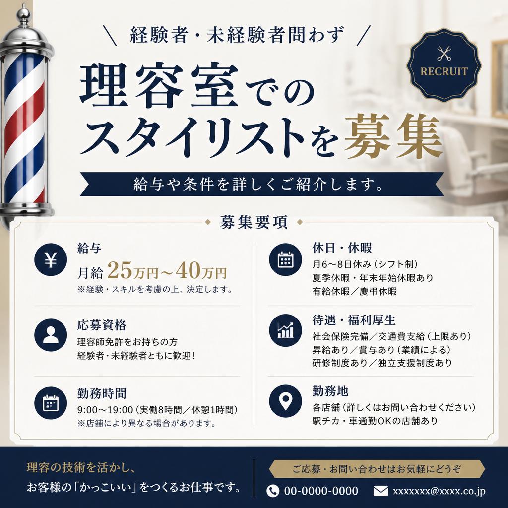 スタイリストの募集要項