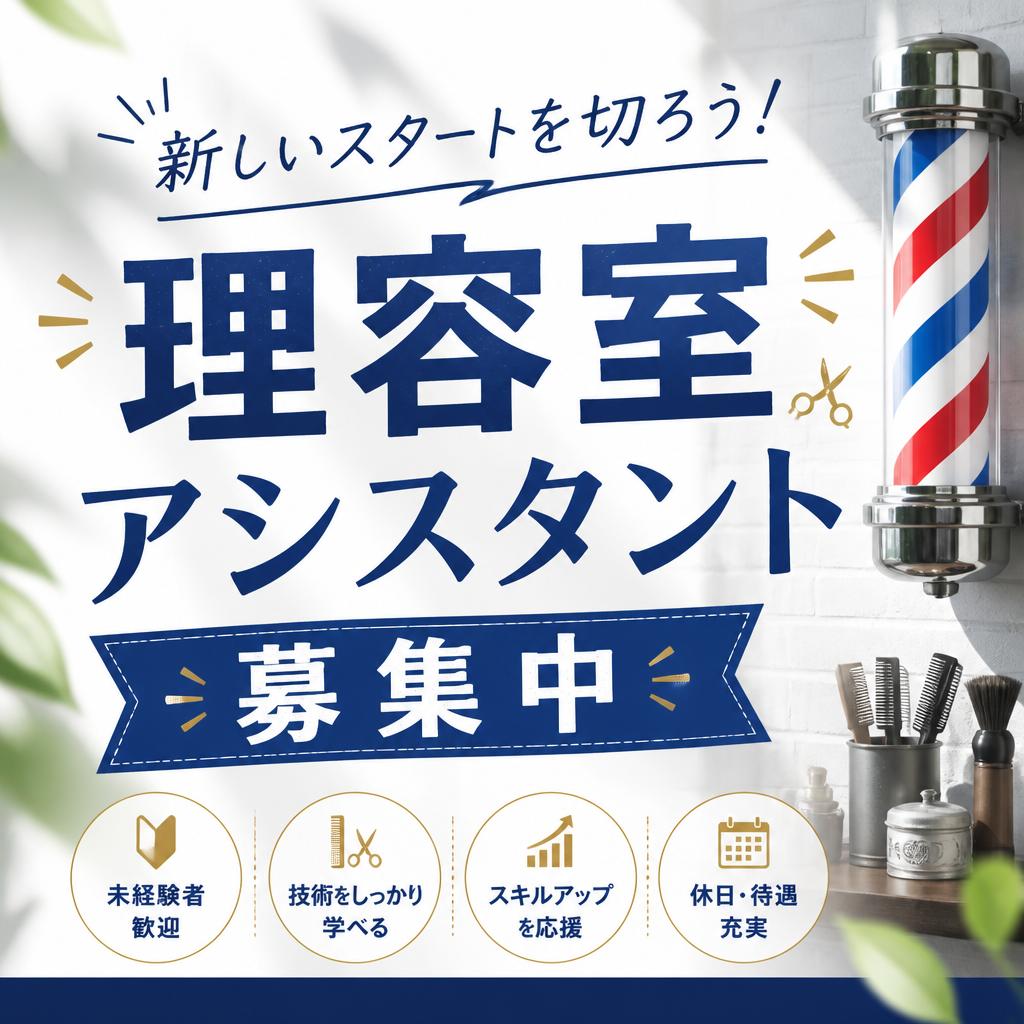 新しいスタートを切ろう！理容室アシスタント募集中