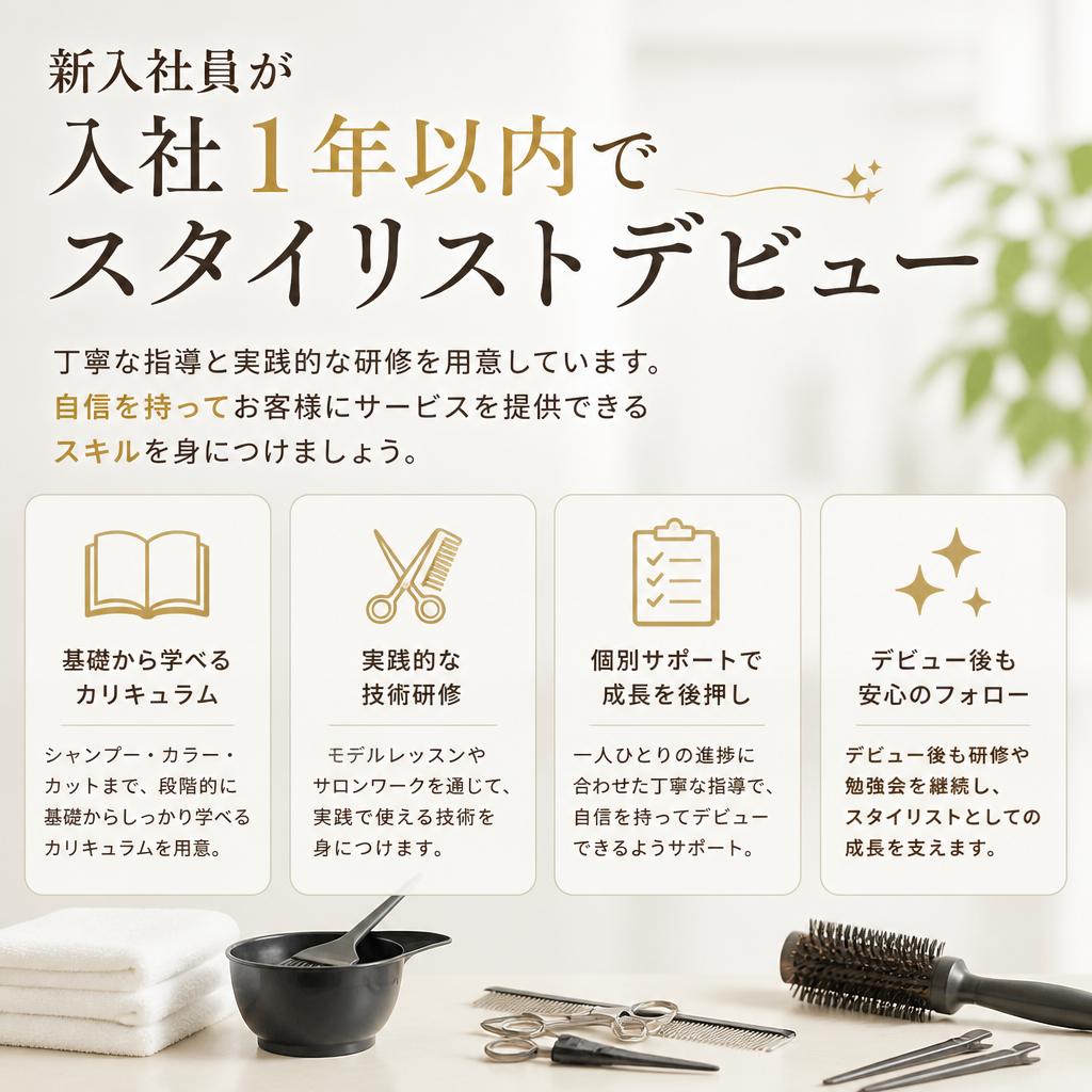 スタイリストとしての成長を支えるサポート体制