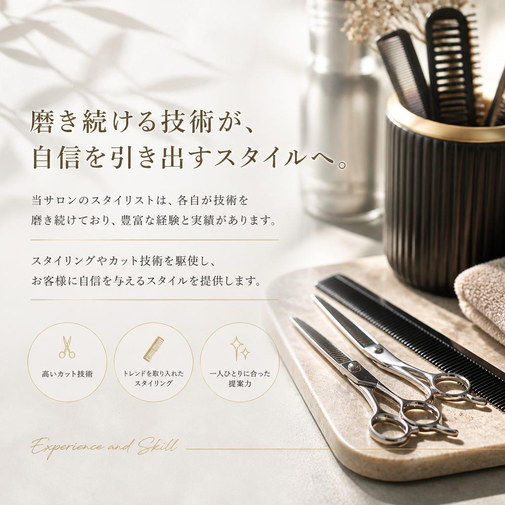 2. 経験豊富なスタイリストが揃っています