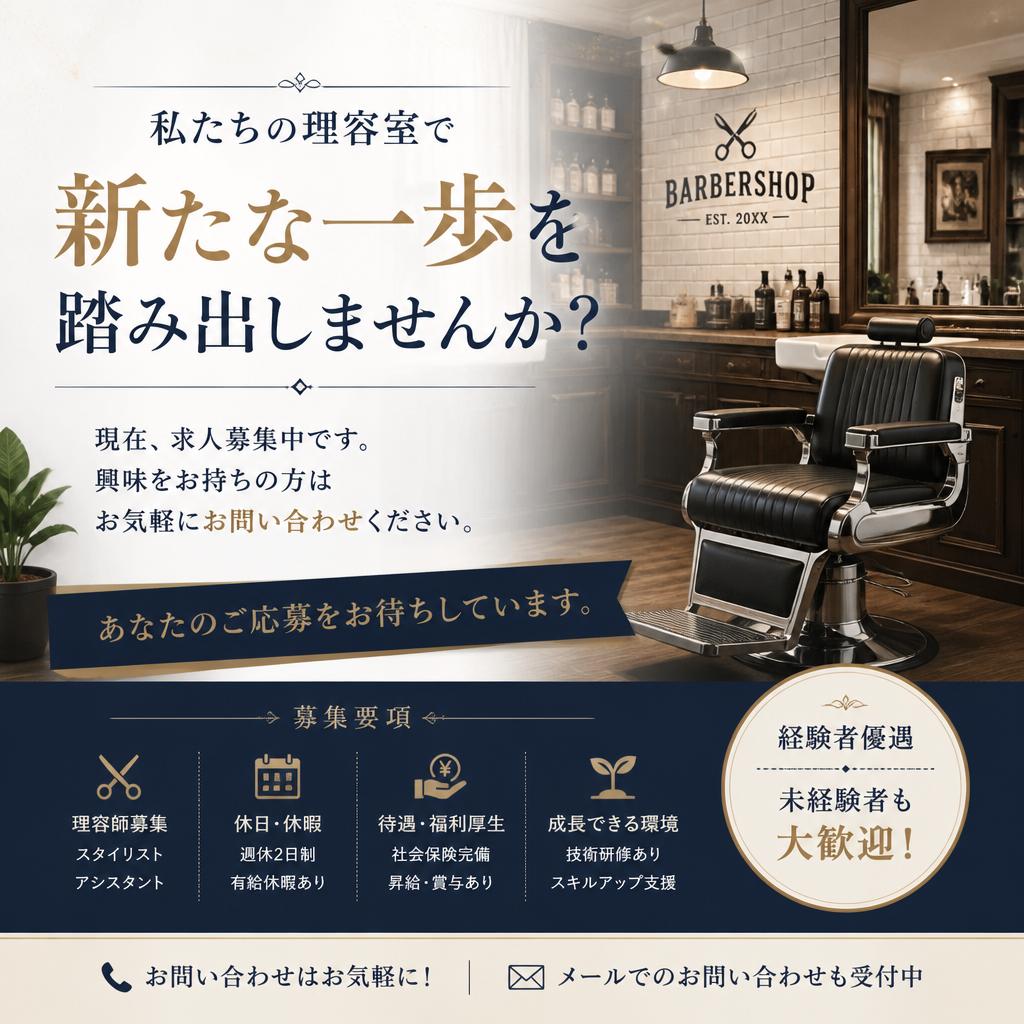 さあ、あなたの理容師人生をスタート！